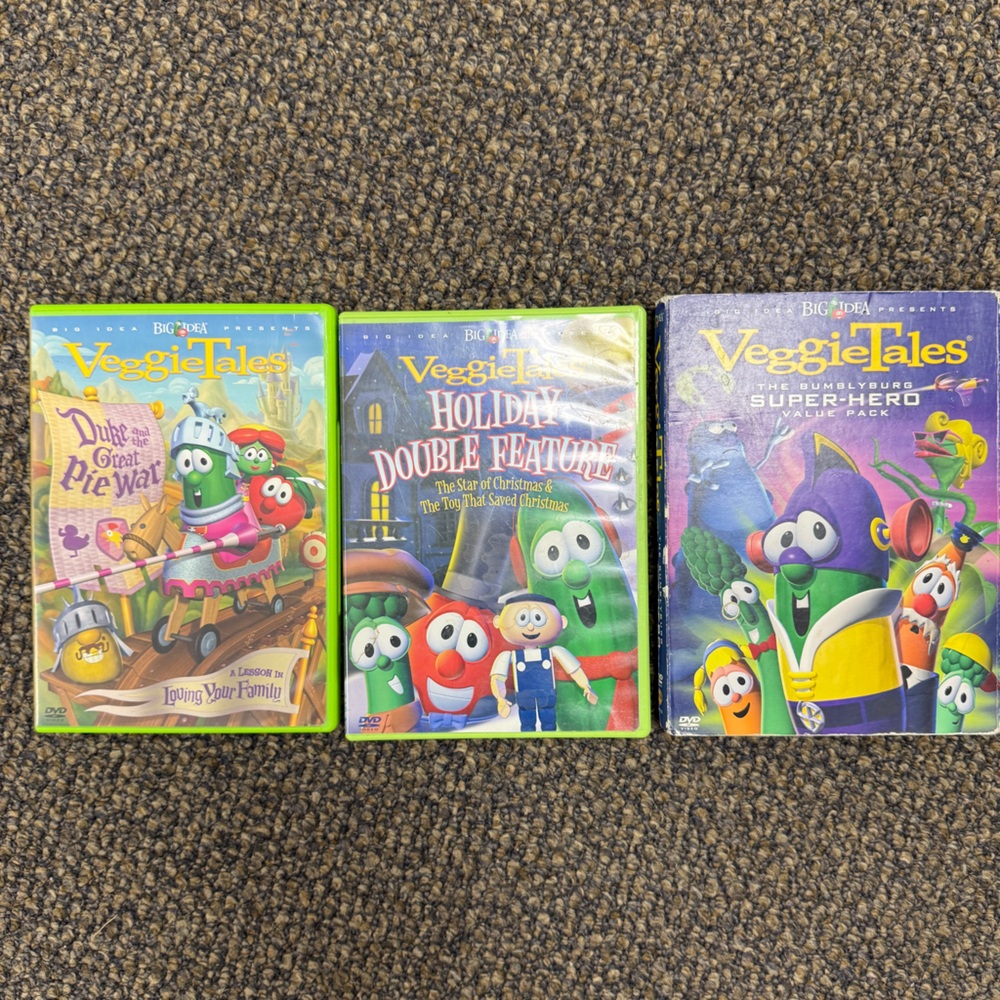Veggie Tales DVDs 6 Set Bumblyburg Super-Hero Pack Holiday Duke Great Pie War